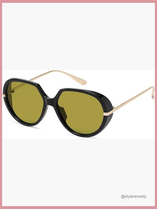 Oversized Aviator Sunglasses Retro Round Large Frame Shield  display picture 1